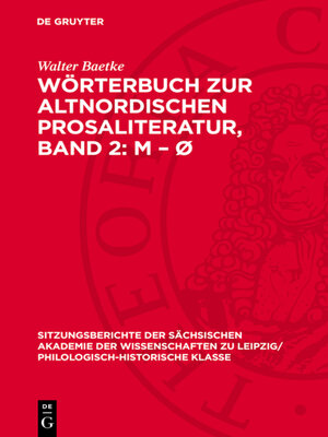 cover image of Wörterbuch zur altnordischen Prosaliteratur, Band 2